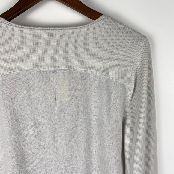 Lucky Brand Jacquard Thermal Round Neck Long Sleeve Shirt Gray Womens Sz XL NWT - Picture 8 of 12